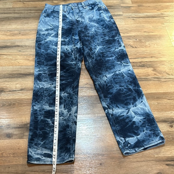 LANDEND WOMEN CHINO JEANS MID RISE BLUE TIE DYE SZ 8 - Picture 5 of 10